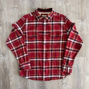 Four Winds Flannel Button Down Shirt | Classic Red Checkered | Size Large